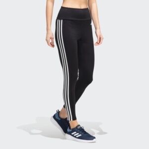 Adidas Aeroready 3-Stripe High-Rise Leggings Tights Size XL Black White